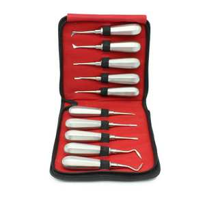 Kit professionnel de 10 élévateurs apicaux droits en acier inoxydable pour chirurgie dentaire et extraction SURGINEXA - Product Image 5