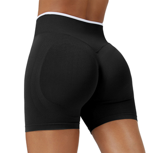 Short de sport compressif sans couture pour femme, taille haute, tissu extensible quadridirectionnel, taille élastique, séchage rapide, effet rehausseur de hanches, idéal <span class=keywords><strong>yoga</strong></span> - Product Image 4