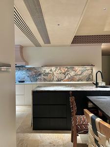 Customized Four Seasons Marble Table Benchtop Green and <strong>Pink</strong> Marble <strong>Kitchen</strong> Island Countertop Waterfall Island for Villa - Product Image 4