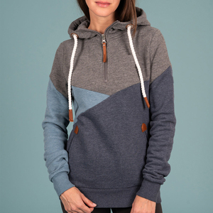 เสื้อฮู้ดผู้หญิงปักโลโก้สีตามสั่ง สไตล์สตรีทแวร์ ผ้าฟลีซ ใส่สบาย ทรงหลวม โอเวอร์ไซส์ - Product Image 1