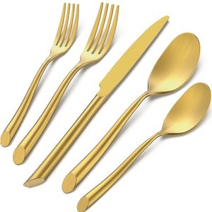 Juego de Cubiertos de Acero Inoxidable Indio en Oferta, Acabado Mate Dorado y Rosa, para Hogar y Hoteles - Product Image 1