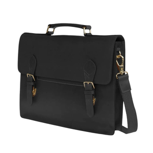 Sacoche pour ordinateur portable en cuir véritable de luxe, légère, pour homme, sac messager d'affaires, sac à bandoulière avec ferrures dorées - Product Image 1