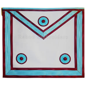 TABLIER D'ÉTAGNATEUR PROVINCIAL D'ARTISANAT MAÇONNIQUE AVEC TROIS ROSETTES-TABLIER D'ÉTATEUR MAÇONNIQUE-TABLIER MAÇON REGALIA - Product Image 6