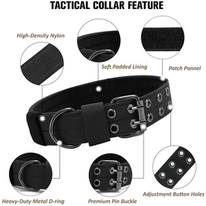 Collar de entrenamiento táctico de nailon ajustable para perros Collar de actividad al aire libre de estilo moderno con hebilla resistente - Product Image 3