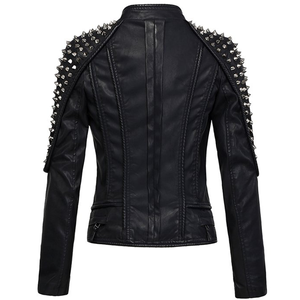 Fullu OEM Premium Quality Leather <b>Jacket</b> 100% Genuine Cowhide Leather Rockstar Style Pink Color - Product Image 2