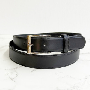 Ceinture élégante en cuir noir avec boucle minimaliste pour homme - Ceinture formelle et professionnelle lisse - Product Image 1
