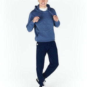 Survêtement d'hiver pour homme de qualité supérieure, 100% coton, pour jogging et tenue décontractée, logo personnalisé, col à capuche, grande taille, motif uni - Product Image 2