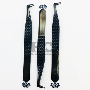 Hot Sale Flag <b>Tweezers</b> Hot Picks Eyelash <b>Tweezers</b> Top Trending Black Eyelash Extension <b>Tweezers</b> Sustainable Custom Design mink - Product Image 3