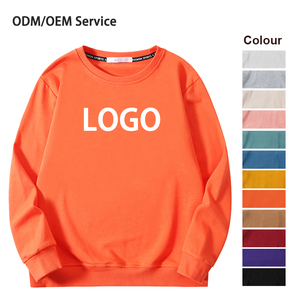 Sudaderas de cuello redondo de algodón de alta calidad con logotipo personalizado, sudaderas informales de cuello redondo de gran tamaño con manga larga y hombros caídos - Product Image 5