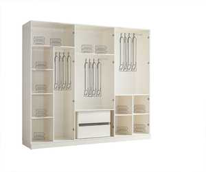 Ensemble de chambre à coucher italien Pinar 7 pièces ivoire peint lit Queen-Size tête de lit éclairée système de rangement Offres Spéciales nouvelle tendance bois - Product Image 5