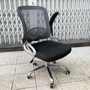Silla de oficina ergonómica de malla con base giratoria, reposacabezas ajustable, respaldo antifatiga, construcción de espuma de madera contrachapada y cubierta de tela. - Product Image 3