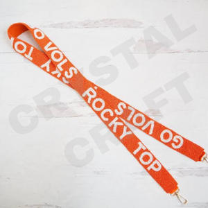 Carolina personalizado oro blanco semilla bolsa de cuentas correas 'Hook Em Horns' accesorio de moda correa de monedero con cuentas - Product Image 5