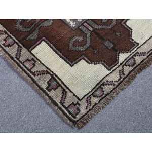 พรมวินเทจสไตล์ตุรกี ขนาด 1.7x3.4 ฟุต พรมขนาดเล็ก สีน้ำตาลเขียว พรมโมร็อกโก - Product Image 5