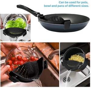 Katlanabilir kevgir silikon makarna süzgeç mutfak alet silikon klip on süzgeç makarna et sebze meyve tencere Pan için - Product Image 4