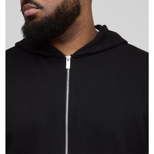 2025 hommes fermeture éclair coton mélangé sweats à capuche manches longues sweats à capuche décontractés avec poche zippée en gros - Product Image 3