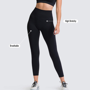 2024 personnalisé professionnel vente chaude femmes taille haute plaine Leggings respirant Premium 100% coton avec nouveau Design Logo - Product Image 3