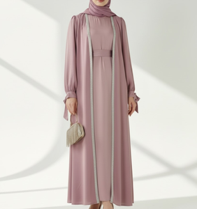 Modest <b>Abaya</b> Belt Design and Embroidered <b>Abaya</b> Design Ideal for Umrah and <b>Prayer</b> and Office Use Best Wholesale Price - Product Image 2