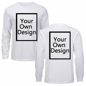 Sudadera de algodón ultra personalizada y Camiseta larga para hombres y mujeres de talla grande MOQ bajo Top informal de peso pesado al por mayor - Product Image 1