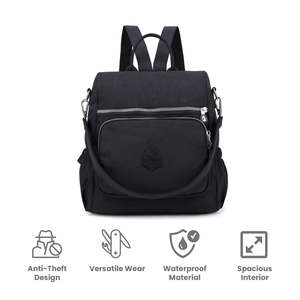 Xena Versatile Anti-Theft Crossbody <b>Backpack</b> with Detachable Strap Polyester Lining - Product Image 3