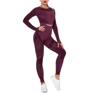 Ensemble de yoga pour femmes grande taille de haute qualité, 2 pièces, vêtements de sport pour la salle de sport avec dentelle et strass - Product Image 6
