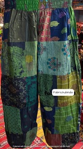 Multi color Patchwork Harem Pantalones Rayón Harem Pantalones Mujer Verano Pantalones Festival Ropa al por mayor - Product Image 4
