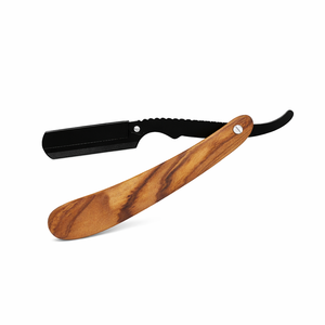 Rasoir droit à manche en plastique noir avec lame remplaçable - Product Image 6