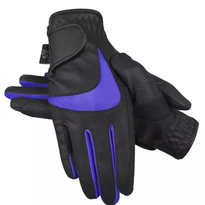 Gants de polo Gants de sport en cuir de fibre de carbone Gants noirs de polo équestre de cheval en gros durables - Product Image 2