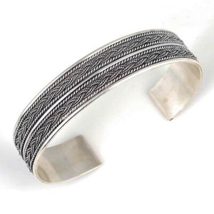 Handmade 925 Sterling <b>Silver</b> 2-Compartment Filigree Fashion <b>Cuff</b> <b>Bracelet</b> - Product Image 2