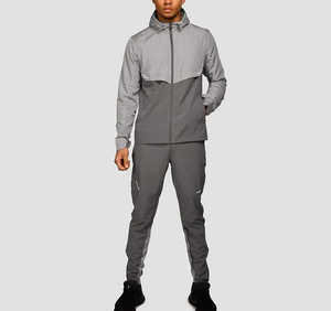 Chándal cortavientos impermeable de poliéster 100% para hombre, chándal deportivo con estampado de letras, tejido grueso transpirable para Fitness Suelto - Product Image 1