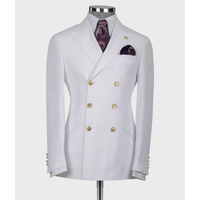 Costume de Mariage et d'Affaires Formel Homme Coupe Droite 2 Pièces Blazer Croisé à Trois Boutons Pantalon Col en V Imprimé Grande Taille