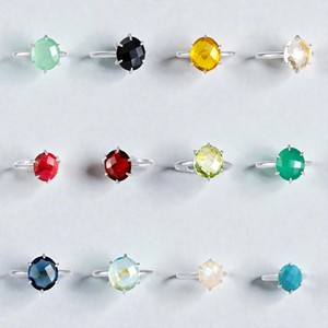 แหวนมูนสโตนสีรุ้งธรรมชาติ 8x12 มม. รูปไข่ - แหวนเงินแท้ 925 ขายส่ง - Product Image 2