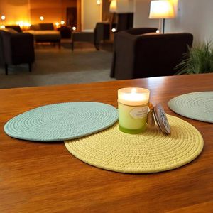 Napperon rond en coton fait main résistant à la chaleur décor de comptoir de cuisine et centre de Table à manger/Table d'appoint décor à la maison - Product Image 5