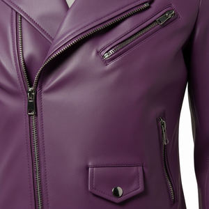 <b>Ladies</b> Purple <b>Leather</b> Motorcycle <b>Jacket</b> Custom Order <b>Real</b> <b>Leather</b> Biker Style Bulk Quantity Daily Use Women Outerwear Supply - Product Image 6