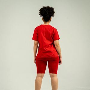 Ensemble short et t-shirt de motard pour femme-Ensemble deux pièces confortable et tendance pour l'été, la détente et les sports de plein air - Product Image 2