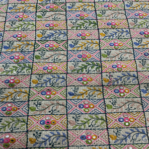 Fabricant et grossiste de tissu de broderie à la main en coton - Product Image 1