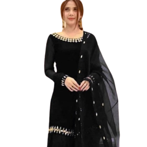 Prix de gros des conceptions personnalisées Punjabi Shalwar Kameez robe femmes tenue de soirée décontractée à manches longues grande taille ensembles de vêtements pour femmes - Product Image 2