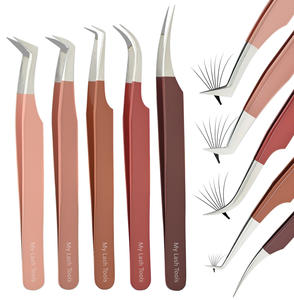 Hot Selling Fiber Tip Eyelash Extension Tweezer X Tip Boot Volume Curved Classic <b>Tool</b> for Russian Volume Lash Fans - Product Image 2