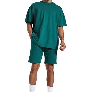 Conjunto de 2 piezas de verano para hombre de alta calidad, camiseta de manga corta y pantalones cortos, personalizable, de secado rápido, de algodón, para uso casual al aire libre. - Product Image 2