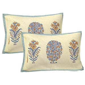 Turquoise Blue 100% Cotton <b>Floral</b> 240 TC King <b>Sheet</b> Set with 2 Pillow Covers (ADB1488) - Product Image 3