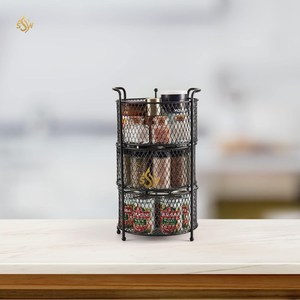 Estantes de especias de cocina de Color negro de hierro con forma personalizada, diseño maravilloso, encimera hecha a mano, suministros decorativos de organización de especias - Product Image 4