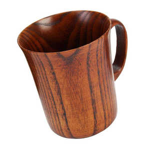 Chope à bière artisanale en bois de manguier écologique, couleur bois naturel foncé, design unique, cadeau, tasse en forme de baril - Product Image 2