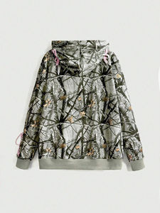 Plus Size Adult <b>Men's</b> Winter Hunting Hoodie Long Sleeves <b>Quarter</b> <b>Zip</b> Waterproof & Windproof Oversized Fit Made in Pakistan - Product Image 2