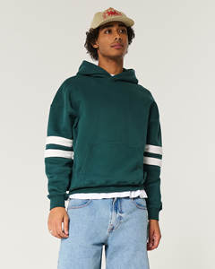 Sweat-shirts à capuche pour hommes 100% coton avec logo personnalisé, épaules tombantes, double pull, pull oversize, sweat-shirt lourd pour hommes - Product Image 4