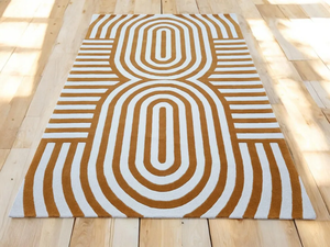 Alfombra de lana moderna con mechones a mano para habitación de niños, estilo Kilim a rayas, pila alta, patrón abstracto hecho a mano, Material de lana de alta calidad - Product Image 6