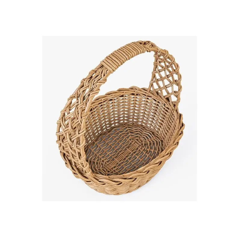 Panier en rotin de stockage naturel tissé à la main personnalisé avec poignée en bois Design personnalisé