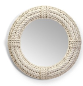 Hermoso espejo de pared grande colgante de cuerda blanca espejo de cuerda - Product Image 2