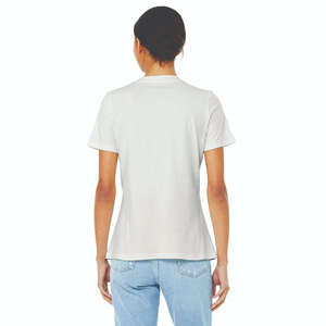 เสื้อยืดแขนสั้นคอวีวินเทจของผู้หญิงเสื้อยืดพอดีตัวเสื้อเจอร์ซี่ทำจากผ้าคอตตอนปั่นคอลม100เปอร์เซ็นต์ - Product Image 4