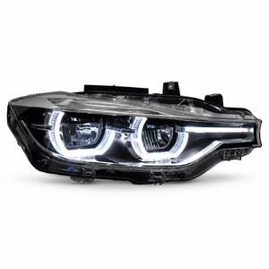 Fari a <span class=keywords><strong>LED</strong></span> BK per <span class=keywords><strong>BMW</strong></span> Serie 3 <span class=keywords><strong>F30</strong></span> F35 2012-2019, Gruppo Ottico 6000K con DRL, Indicatori di Direzione Sequenziali, Lente Proiettore, Aggiornamento Fari - Product Image 2