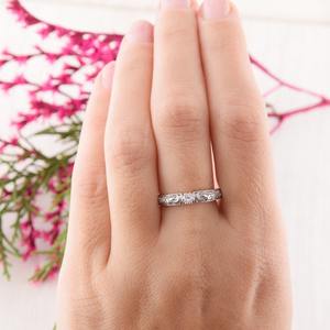 แหวนเงินสเตอร์ลิง925สไตล์ Boho พลอยสีขาวบุษราคัมทำด้วยมือเครื่องประดับของขวัญแต่งงานสำหรับผู้หญิงสำหรับงานเลี้ยง - Product Image 1