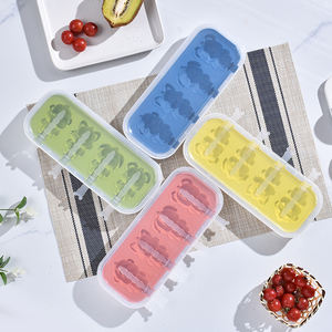 Tự làm thân thiện với môi động vật phim hoạt hình Silicone Ice Cream khuôn BPA-free Popsicle khuôn với nắp và dính cho Ice Cream bồn tắm - Product Image 1
